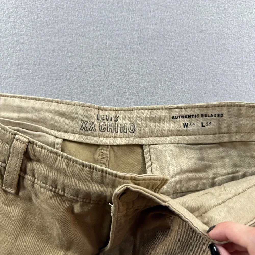 Levi's XX Chino Mens 34x34 Tan Authentic Relaxed Fit Pants